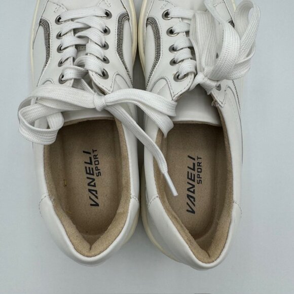 Vaneli Women's White Leather Sneakers Size 7 - Picture 5 of 6